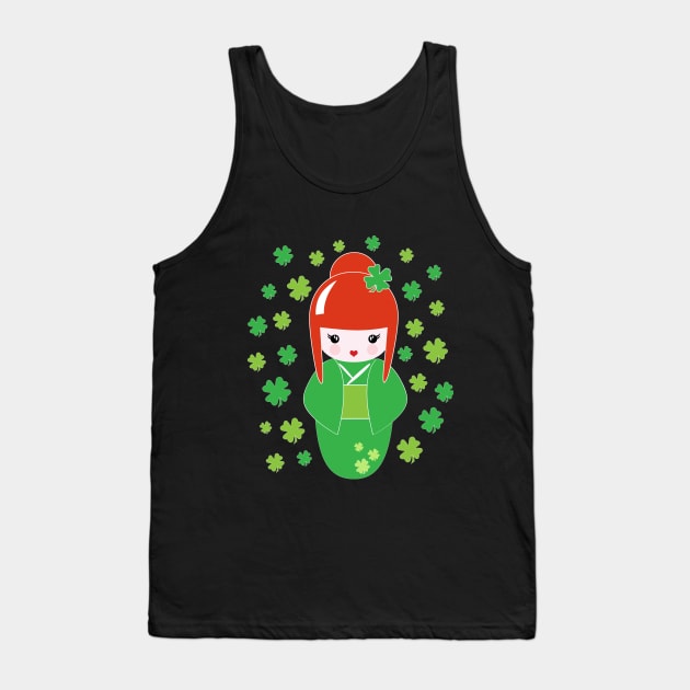 St. Patrick Day Irish Kokeshi Tank Top by emanuelacarratoni